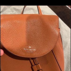 Kate spade tan leather mid size back pack purse